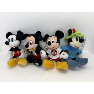 Vintage Disney World 2000 Millennium Mickey Mouse Mini Bean Bags Set of 4 Tags